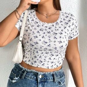 Ditsy Floral Print Crop Top